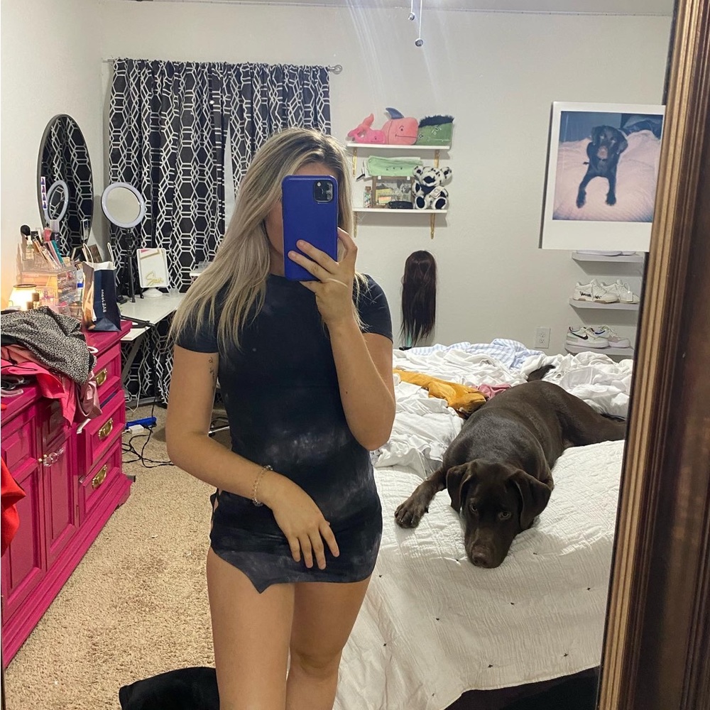 Tie dye mini dress